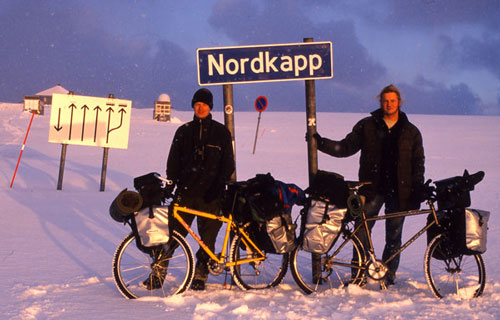Jag (till vnster) och Stellan nra Europas nordligaste punkt.